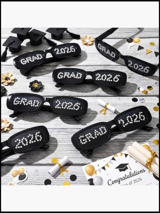 24 Pack Graduation Sunglasses with Glitter Diamond Photo Booth Prop main image 7